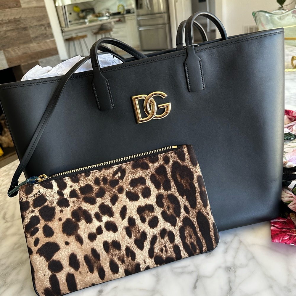 Dolce Gabana black tote Medium Fefè shopper new with pouch